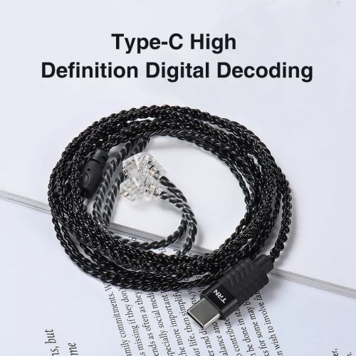 TRN CABLE DE PLATA TRENZADO USB-C CON MIC LIBRE DE OXIGENO DAC 24bit/96kHz INTEGRADO
