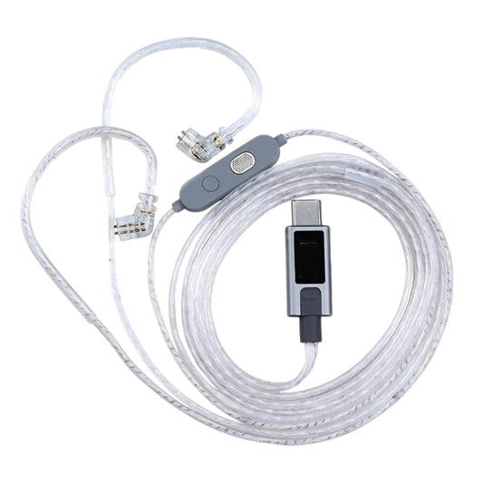 KZ M2 CABLE DE PLATA LIBRE DE OXÍGENO USB-C CON DAC+EQ Y MIC DUAL ANC
