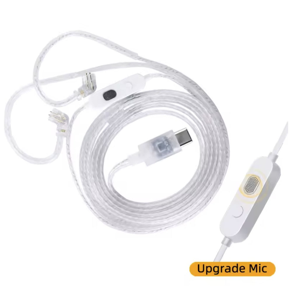 KZ CABLE DE PLATA LIBRE DE OXÍGENO USB-C CON MIC Y DAC INTEGRADO