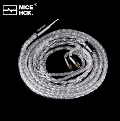 NICEHCK CABLE 2 PIN 8 NÚCLEOS PLATA LIBRE DE OXIGENO