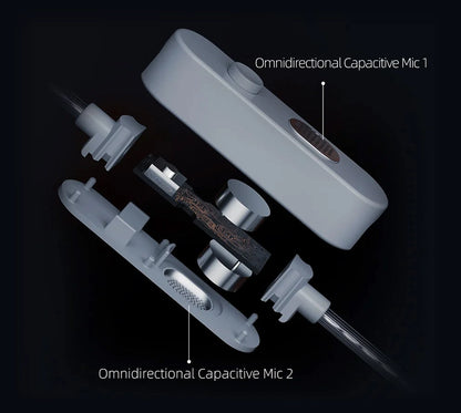 KZ M2 CABLE DE PLATA LIBRE DE OXÍGENO USB-C CON DAC+EQ Y MIC DUAL ANC