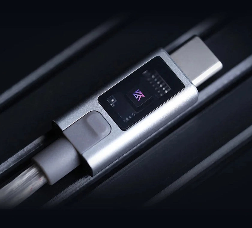 KZ M2 CABLE DE PLATA LIBRE DE OXÍGENO USB-C CON DAC+EQ Y MIC DUAL ANC